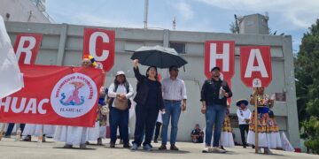 Antorcha instala plantón en la explanada de la alcaldía Tláhuac