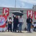 Antorcha instala plantón en la explanada de la alcaldía Tláhuac