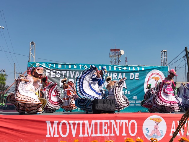 Con protesta cultural Antorcha exige que en Tláhuac se respete el derecho a la vivienda popular