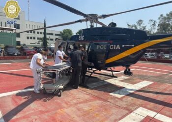 Trasladan grave a un hombre en helicóptero