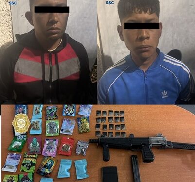 Se enfrentan a la policía usando una metralleta